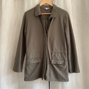 James Perse Cotton Military Cargo Jacket Army Green size 2 Medium